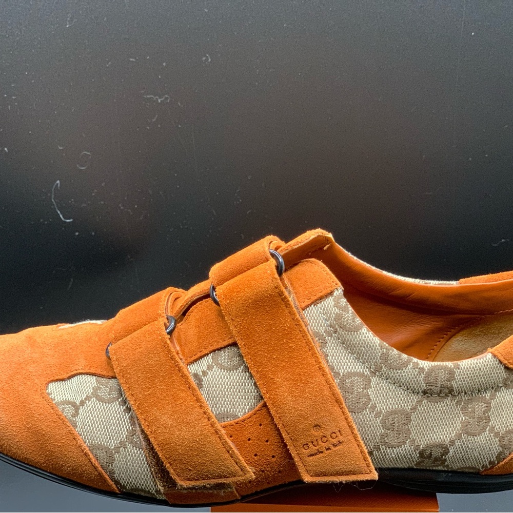 Gucci Orange Suede & GG Canvas Sneakers - Picture 8 of 15